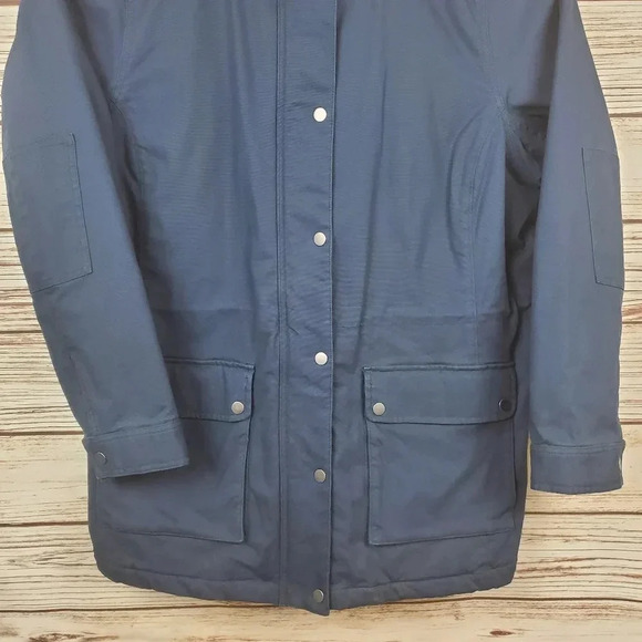 Duluth Womens XXL Navy Blue Fleece Lined Canvas Thick Chore Field Hooded Coat - Picture 4 of 15